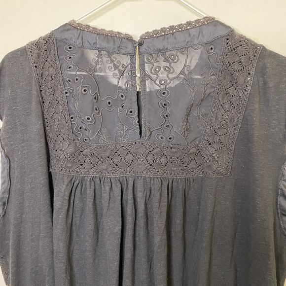Tiny X Anthropologie Women's Embroidered Eyelet Lace Trim Sleeveless top Size L - Picture 8 of 13